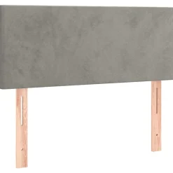 vidaXL sengegavl 80x5x78/88 cm fløjl lysegrå