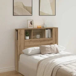 vidaXL sengegavl 120x19x104,5 cm konstrueret træ kunsteg
