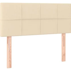vidaXL sengegavl 80x5x78/88 cm stof cremefarvet