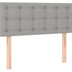 vidaXL sengegavl 80x5x78/88 cm stof lysegrå