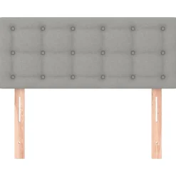 vidaXL sengegavl 80x5x78/88 cm stof lysegrå