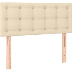 vidaXL sengegavl 80x5x78/88 cm stof cremefarvet