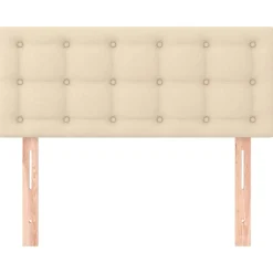 vidaXL sengegavl 80x5x78/88 cm stof cremefarvet