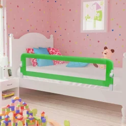 vidaXL sengegelænder til barneseng 120 x 42 cm polyester grøn