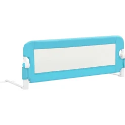 vidaXL sengegelænder til barneseng 120 x 42 cm polyester blå