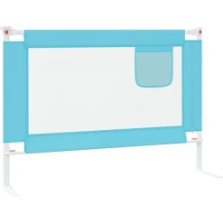 vidaXL sengehest til børneseng 90x25 cm stof blå