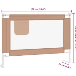 vidaXL sengehest 100x25 cm stof gråbrun