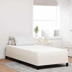 vidaXL Sengemadras med madras Creme 80 x 200 cm Stof