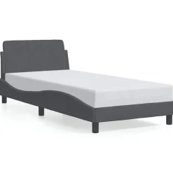 vidaXL sengeramme Dover Mørkegrå 80x200 cm Fløjl