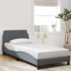 vidaXL sengeramme Dover Mørkegrå 80x200 cm Fløjl