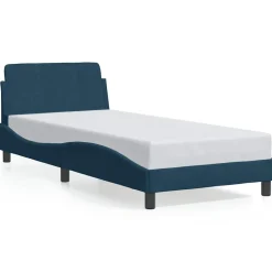 vidaXL sengeramme med sengegavl Dover 80x200 cm fløjl blå