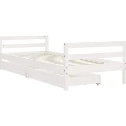 vidaXL sengeramme til juniorseng m. skuffer 80x200 cm massivt fyr hvid