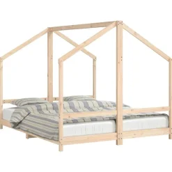 vidaXL sengeramme til juniorseng 2x(80x200) cm massivt fyrretræ