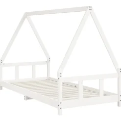 vidaXL sengeramme til juniorseng 90x200 cm massivt fyrretræ hvid