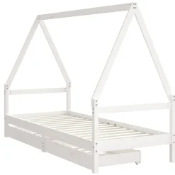 vidaXL sengeramme til juniorseng m. skuffer 80x200 cm massivt fyr hvid