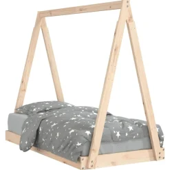 vidaXL sengeramme til juniorseng 70x140 cm massivt fyrretræ