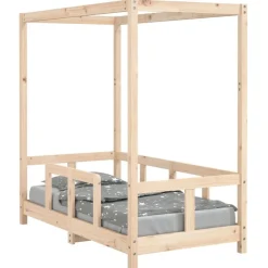 vidaXL sengeramme til juniorseng 70x140 cm massivt fyrretræ