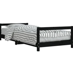 vidaXL sengeramme til juniorseng 90x200 cm massivt fyrretræ sort