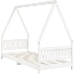 vidaXL sengeramme til juniorseng 80x200 cm massivt fyrretræ hvid