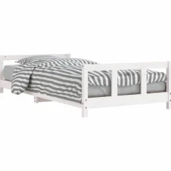 vidaXL sengeramme til juniorseng 90x200 cm massivt fyrretræ hvid