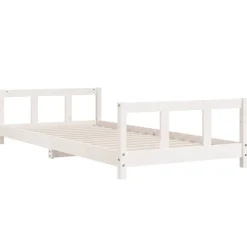 vidaXL sengeramme til juniorseng 90x200 cm massivt fyrretræ hvid