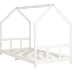 vidaXL sengeramme til juniorseng 90x200 cm massivt fyrretræ hvid