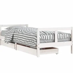 vidaXL sengeramme til juniorseng m. skuffer 80x200 cm massivt fyr hvid