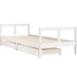vidaXL sengeramme til juniorseng m. skuffer 80x200 cm massivt fyr hvid