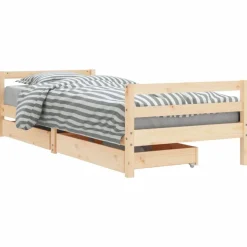 vidaXL sengeramme til juniorseng m. skuffer 80x200 cm massivt fyr