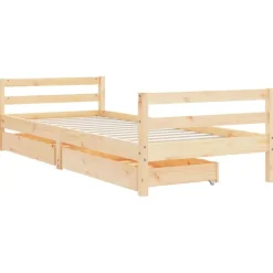 vidaXL sengeramme til juniorseng m. skuffer 80x200 cm massivt fyr