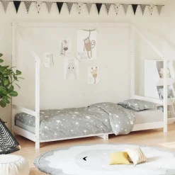 vidaXL sengeramme til juniorseng 80x200 cm massivt fyrretræ hvid