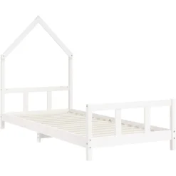 vidaXL sengeramme til juniorseng 90x190 cm massivt fyrretræ hvid
