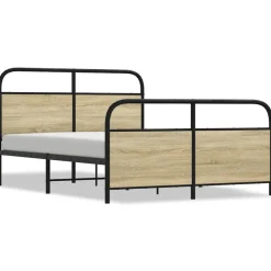 vidaXL sengeramme uden madras 137x190 cm sonoma-eg