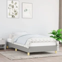 vidaXL Sengeramme uden madras Lysegrå 80x200 cm Stof