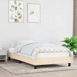vidaXL sengeramme uden madras 80x200 cm stof cremefarvet