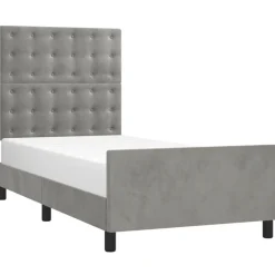 vidaXL Sengeramme uden madras Lysegrå 80x200 cm Fløjl