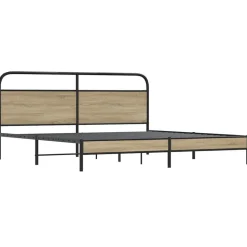 vidaXL sengeramme uden madras 180x200 cm metal røget egetræsfarve