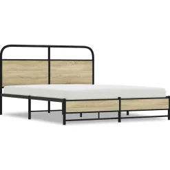 vidaXL sengeramme uden madras 160x200 cm metal sonoma-eg