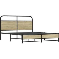 vidaXL sengeramme uden madras 160x200 cm metal sonoma-eg