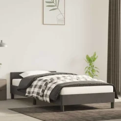 vidaXL Sengeramme uden madras Mørkegrå 80x200 cm Fløjl