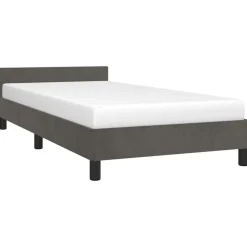 vidaXL Sengeramme uden madras Mørkegrå 80x200 cm Fløjl