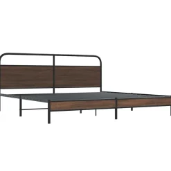 vidaXL sengeramme uden madras 180x200 cm metal brun egetræsfarve