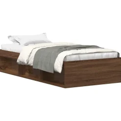 vidaXL sengeramme 90x200 cm brun egetræsfarve