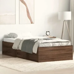 vidaXL sengeramme 90x200 cm brun egetræsfarve