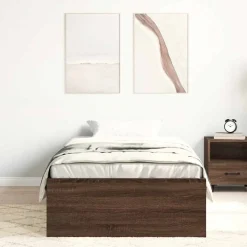 vidaXL sengeramme 90x200 cm brun egetræsfarve