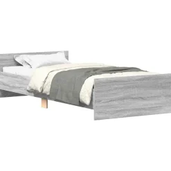 vidaXL sengeramme 90x200 cm konstrueret træ grå sonoma-eg