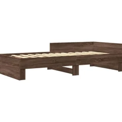 vidaXL sengeramme 100x200 cm uden madras konstrueret træ brunt eg