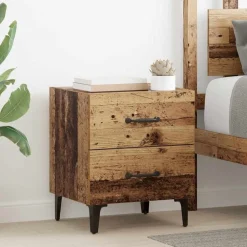 vidaXL Sengeskab Gammelt træ 40 x 35 x 47,5 cm Konstrueret træ