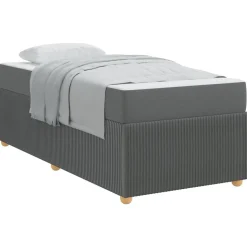 vidaXL Sengestel med madras Mørkegrå 80 x 200 cm Stof