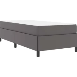 vidaXL Sengestel med madras Grå 80 x 200 cm Stof
